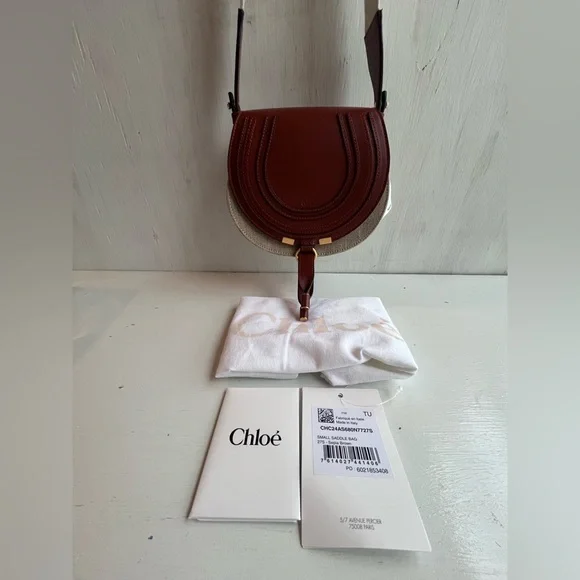 Chloé Marcie Linen & Leather Crossbody Bag - Picture 16 of 17